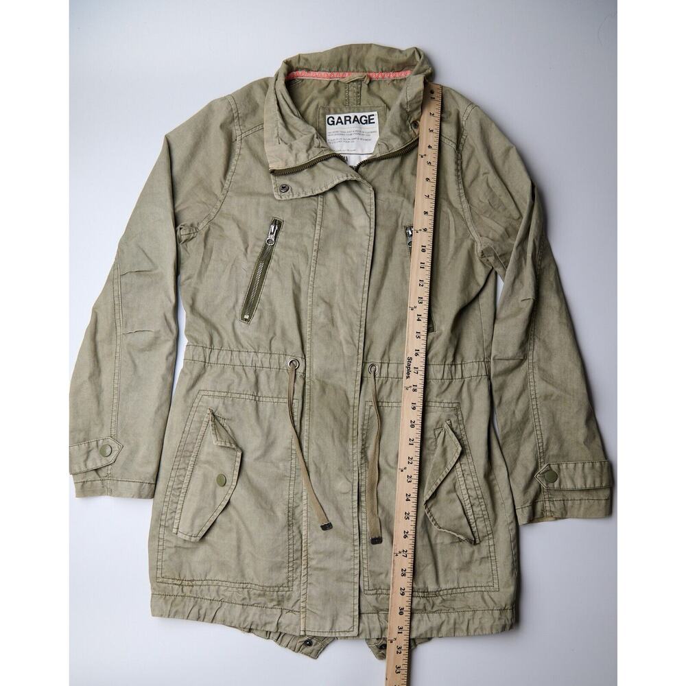 Garage Women’s Jacket Small Olive Green Utility Military Style‎ Full Zip Pockets - Picture 4 of 12